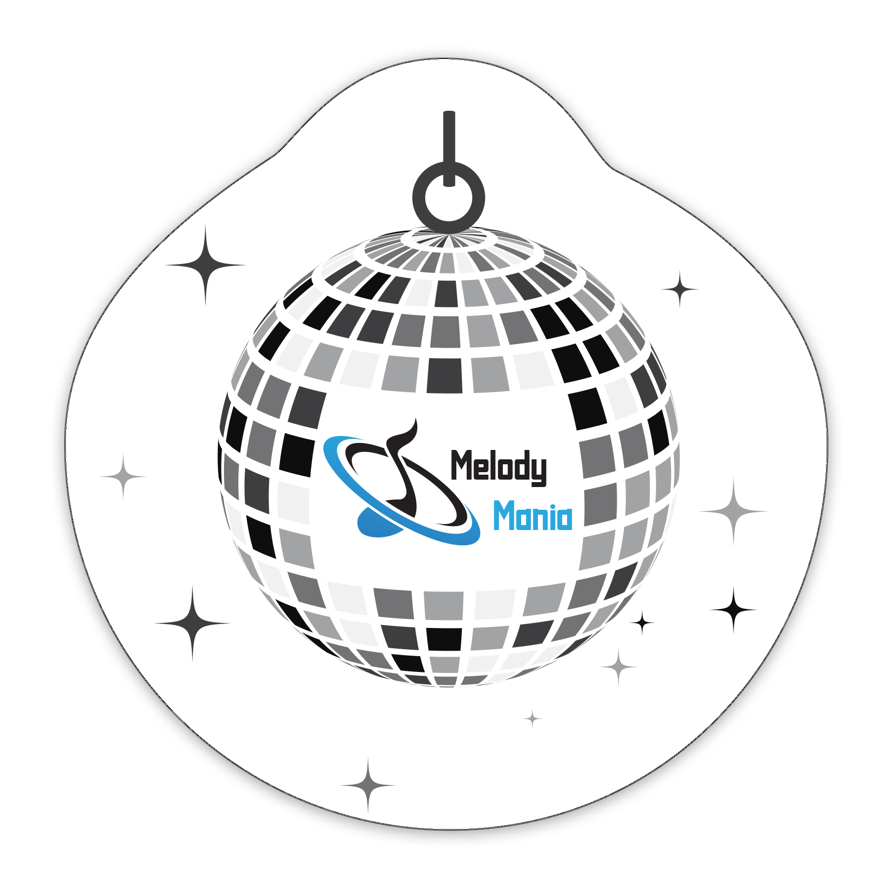 DISCOBALL1-20   - Disco Ball Shaped NoteKeeper™ Magnet 20 Mil                      